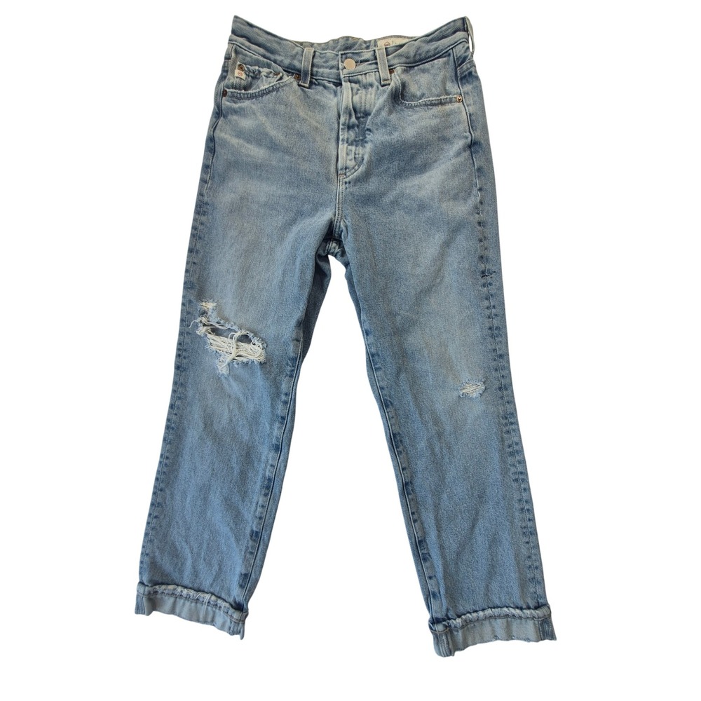 AG Adriano Goldschmied Alexxis Crop High Rise Jeans Womens 27 Light Wash Cotton